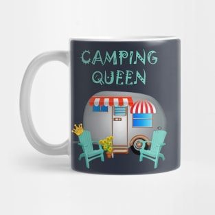 Camping Queen Funny Camper Shirt Gift. Funny camper graphic design with the quote, CAMPING QUEEN Mug